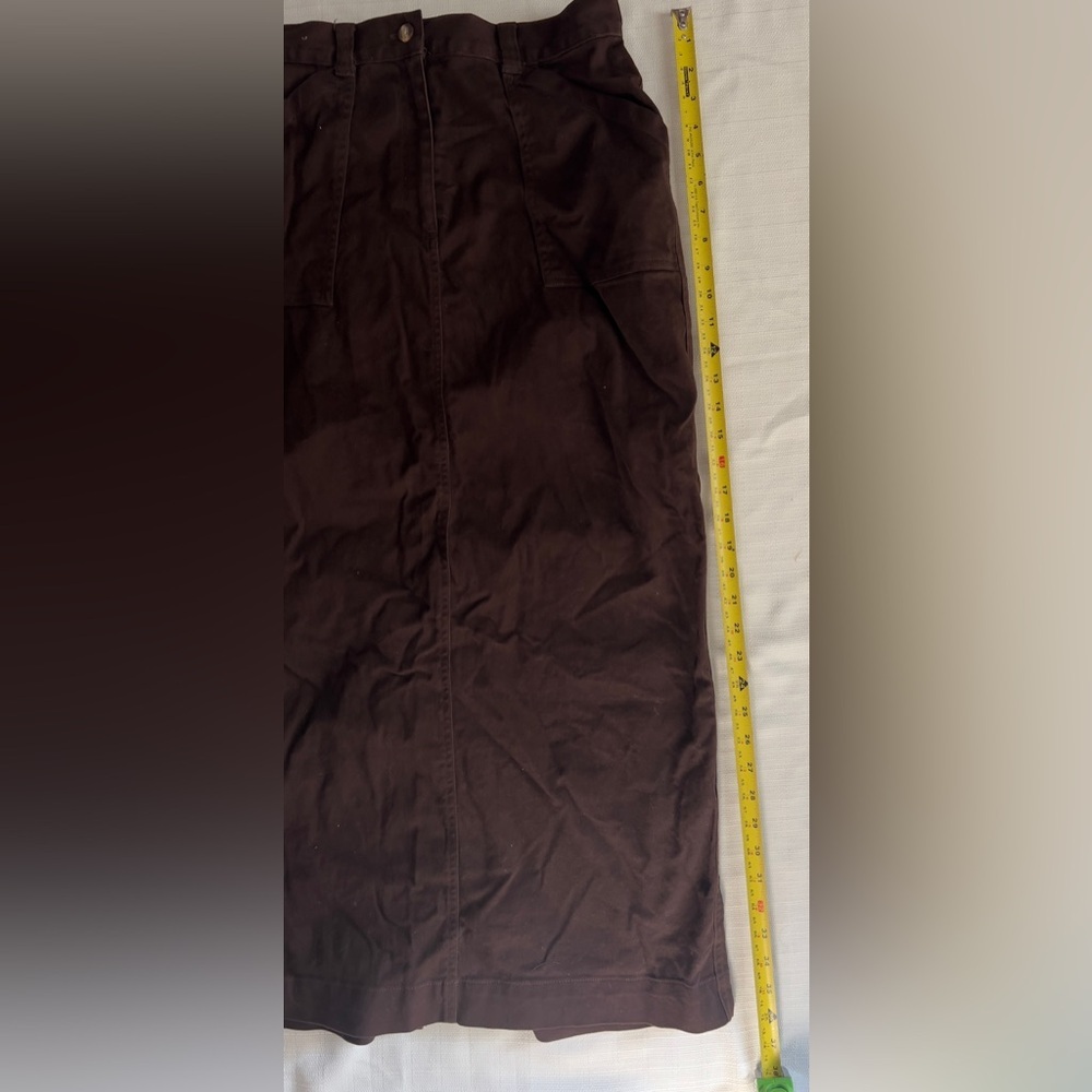 Talbots Y2K Dark Brown Skirt With Pockets Size 12 - Picture 6 of 8